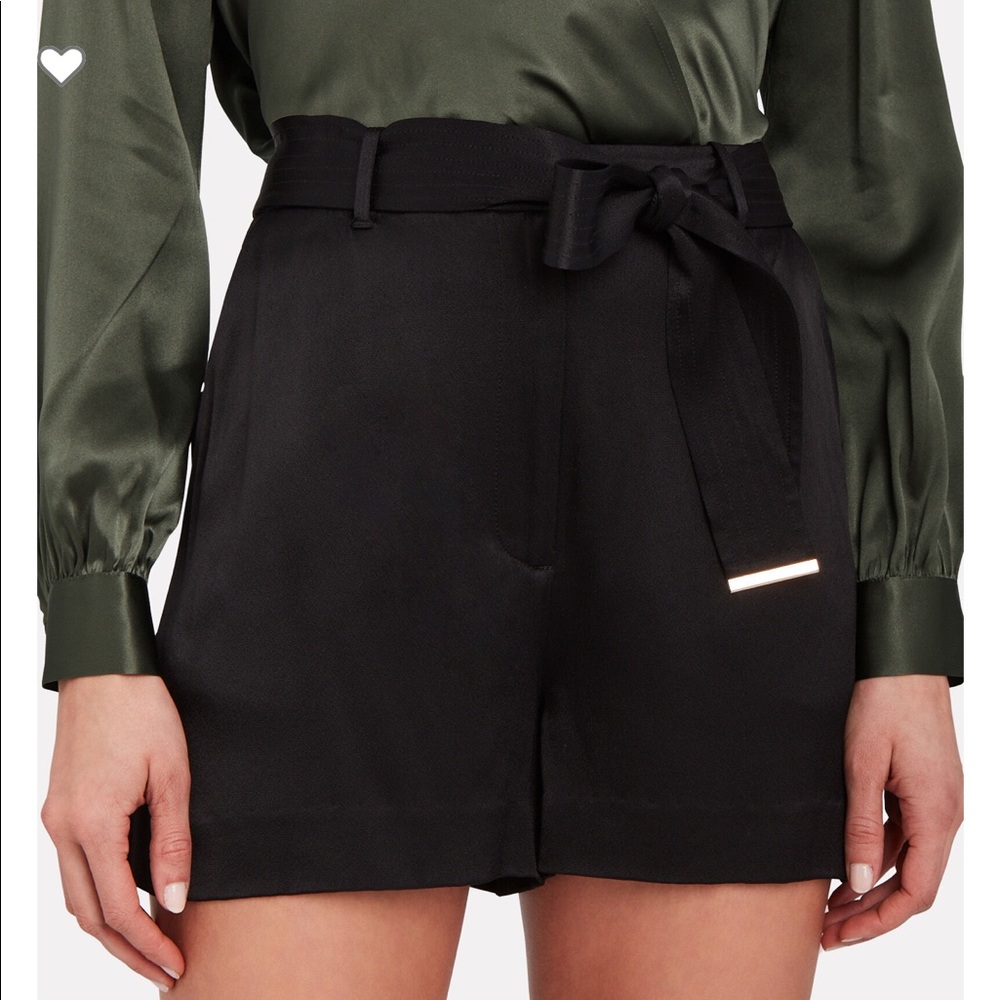 Intermix black satin shorts